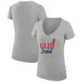 thumbnail image 1 of Women's G-III 4Her by Carl Banks  Heather Gray Boston Red Sox Team Graphic V-Neck Fitted T-Shirt, 1 of 3