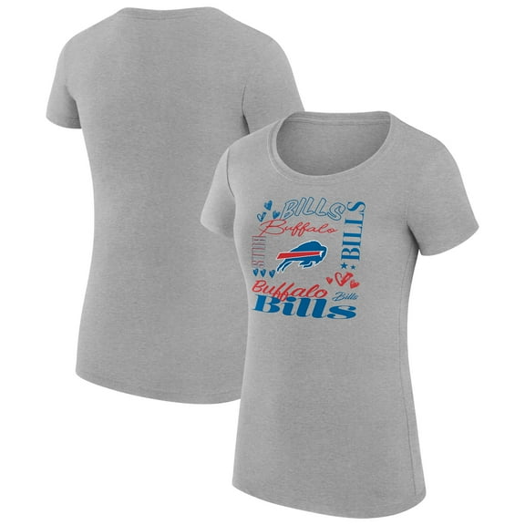 Women's G-III 4Her by Carl Banks  Heather Gray Buffalo Bills Super-Slim Fit Lightweight Collage Team T-Shirt