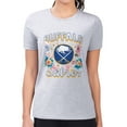 thumbnail image 1 of Women's G-III 4Her by Carl Banks Heather Gray Buffalo Sabres Super-Slim Fit Lightweight Flower Logo T-Shirt, 1 of 2