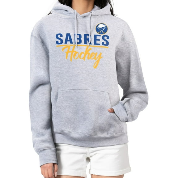 Women's G-III 4Her by Carl Banks Heather Gray Buffalo Sabres  Team Sport Tri-Blend Fleece Hoodie