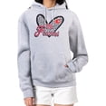 thumbnail image 1 of Women's G-III 4Her by Carl Banks Heather Gray Calgary Flames Animal Print Heart Fleece Pullover Hoodie, 1 of 2