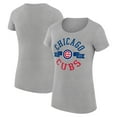 thumbnail image 1 of Women's G-III 4Her by Carl Banks Heather Gray Chicago Cubs Super-Slim Fit Lightweight City Graphic T-Shirt, 1 of 5