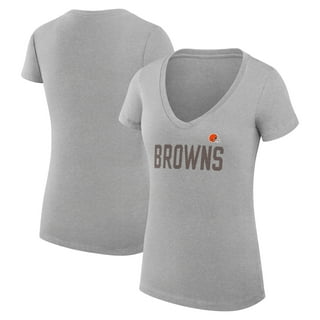 NWT NFL Team Apparel Womens Cleveland Browns Lace Up V Neck Top Sz