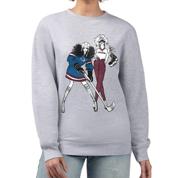 Women's G-III 4Her by Carl Banks  Heather Gray Colorado Avalanche Hockey Girls Team Graphic Fleece Pullover Sweatshirt