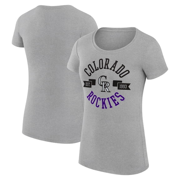 Women's G-III 4Her by Carl Banks Heather Gray Colorado Rockies Super-Slim Fit Lightweight City Graphic T-Shirt