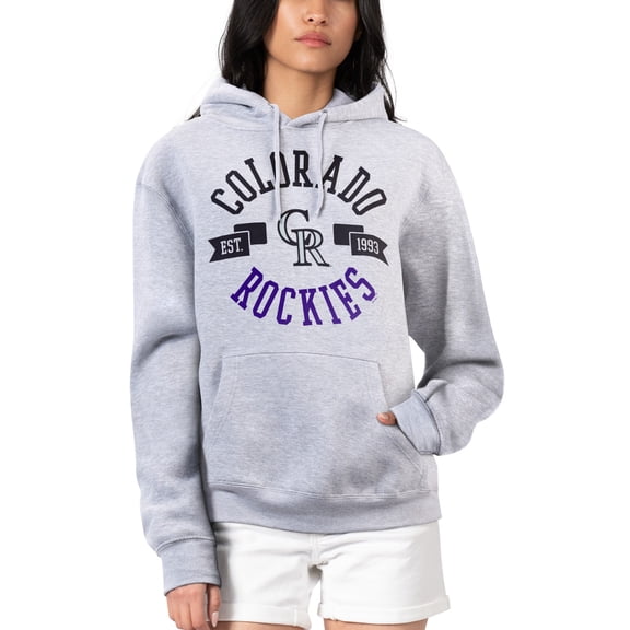 Women's G-III 4Her by Carl Banks Heather Gray Colorado Rockies City Graphic Pullover Hoodie