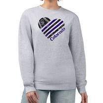 Women's G-III 4Her by Carl Banks Heather Gray Colorado Rockies Heart Logo Fleece Pullover Sweatshirt