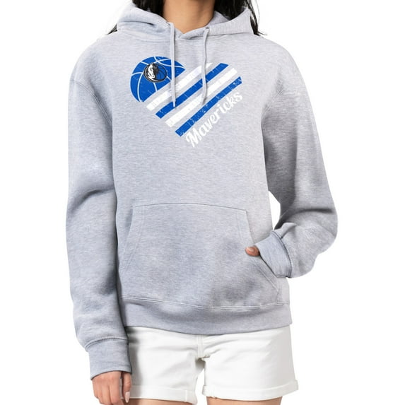Women's G-III 4Her by Carl Banks Heather Gray Dallas Mavericks Heart Pullover Hoodie