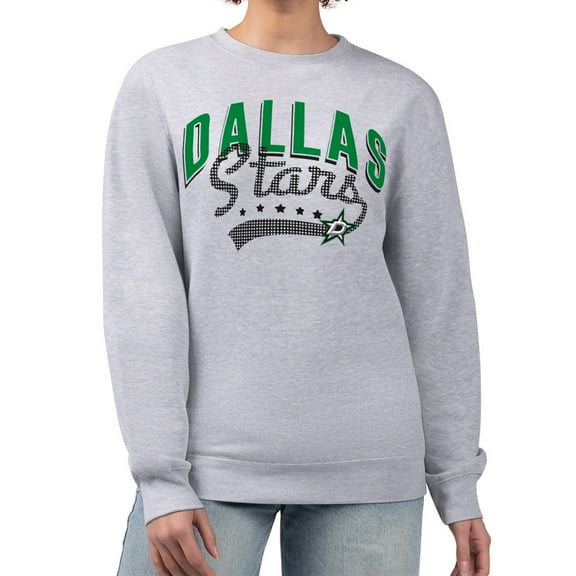 Women's G-III 4Her by Carl Banks  Heather Gray Dallas Stars Filigree Team Graphic Fleece Pullover Sweatshirt