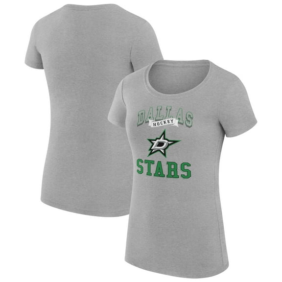 Women's G-III 4Her by Carl Banks Heather Gray Dallas Stars Super-Slim Fit Lightweight Team Logo Graphic T-Shirt
