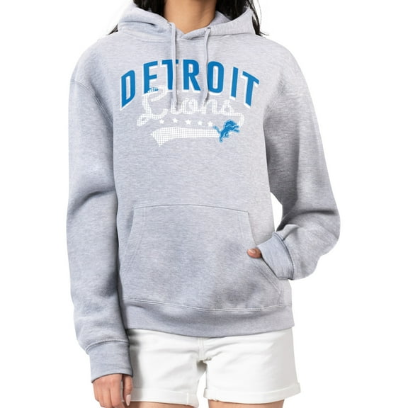 Women's G-III 4Her by Carl Banks Heather Gray Detroit Lions Filigree Logo Pullover Hoodie