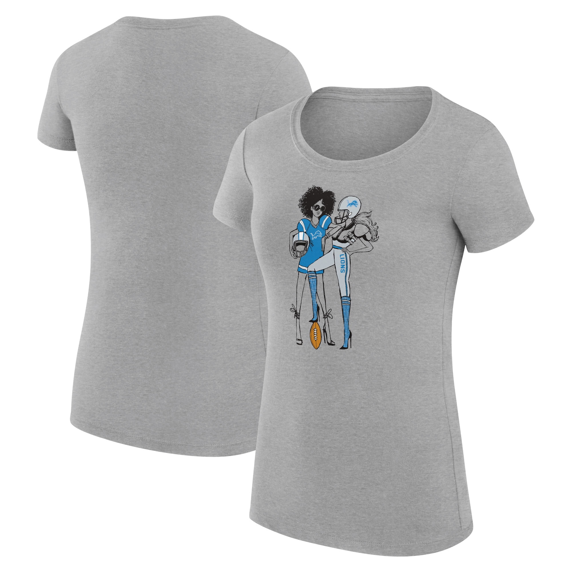 Women's G-III 4Her by Carl Banks Heather Gray Detroit Lions Football ...