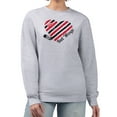 thumbnail image 1 of Women's G-III 4Her by Carl Banks  Heather Gray Detroit Red Wings Heart Graphic Pullover Sweatshirt, 1 of 2