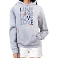 thumbnail image 1 of Women's G-III 4Her by Carl Banks  Heather Gray Detroit Tigers Love Graphic Fleece Hoodie, 1 of 3