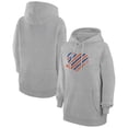 thumbnail image 1 of Women's G-III 4Her by Carl Banks  Heather Gray Edmonton Oilers Heart Pullover Hoodie, 1 of 3