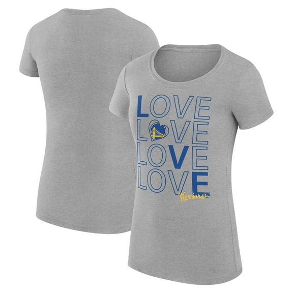 Women's G-III 4Her by Carl Banks Heather Gray Golden State Warriors Super-Slim Fit Lightweight Basketball Love T-Shirt
