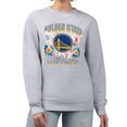 thumbnail image 1 of Women's G-III 4Her by Carl Banks Heather Gray Golden State Warriors Flowers Team Logo Graphic Fleece Crewneck Pullover, 1 of 2