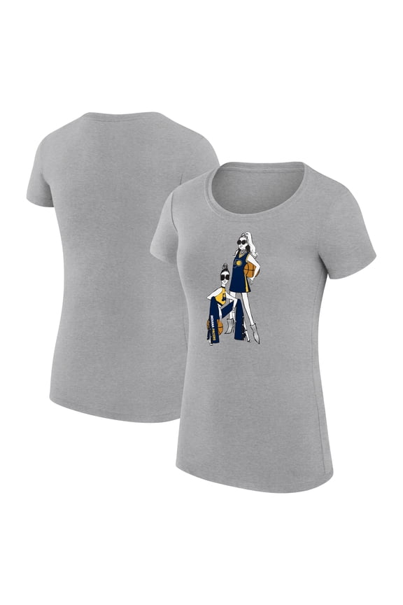 Women's G-III 4Her by Carl Banks Heather Gray Indiana Pacers Super-Slim Fit Lightweight Basketball Girls T-Shirt