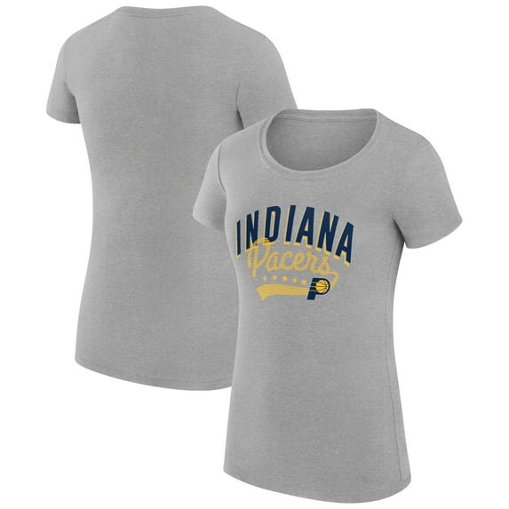 Women's G-III 4Her by Carl Banks Heather Gray Indiana Pacers Filigree Logo Fitted T-Shirt