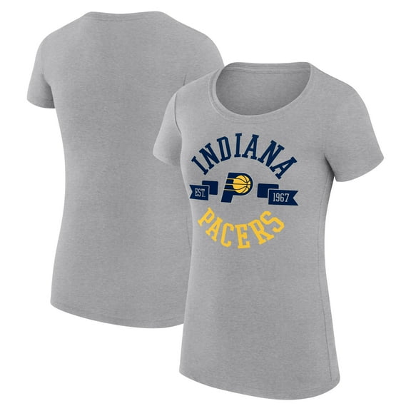 Women's G-III 4Her by Carl Banks Heather Gray Indiana Pacers Super-Slim Fit Lightweight Large City Logo T-Shirt