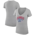 thumbnail image 1 of Women's G-III 4Her by Carl Banks Heather Gray LA Clippers Filigree Logo V-Neck Fitted T-Shirt, 1 of 3