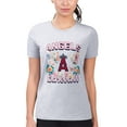 thumbnail image 1 of Women's G-III 4Her by Carl Banks Heather Gray Los Angeles Angels Super-Slim Fit Lightweight Flowers Graphic T-Shirt, 1 of 2