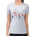 thumbnail image 1 of Women's G-III 4Her by Carl Banks  Heather Gray Los Angeles Dodgers Super-Slim Fit Lightweight Shadow Logo Graphic, 1 of 3