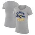 thumbnail image 1 of Women's G-III 4Her by Carl Banks Heather Gray Milwaukee Brewers Super-Slim Fit Lightweight City Graphic T-Shirt, 1 of 5