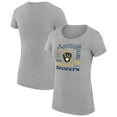 thumbnail image 1 of Women's G-III 4Her by Carl Banks Heather Gray Milwaukee Brewers Super-Slim Fit Lightweight Collage Team Graphic Crew, 1 of 5