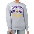thumbnail image 1 of Women's G-III 4Her by Carl Banks  Heather Gray Minnesota Vikings Large Team Graphic Fleece Pullover Sweatshirt, 1 of 3