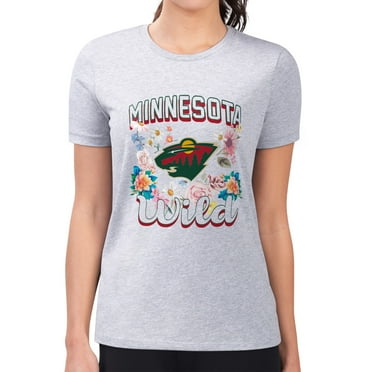 Women's G-III 4Her by Carl Banks Heather Gray Minnesota Wild Flower Logo Fitted T-Shirt