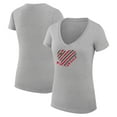 thumbnail image 1 of Women's G-III 4Her by Carl Banks  Heather Gray Minnesota Wild Super-Slim Fit Lightweight Heart V-Neck T-Shirt, 1 of 3