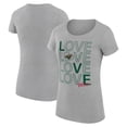 thumbnail image 1 of Women's G-III 4Her by Carl Banks Heather Gray Minnesota Wild Super-Slim Fit Lightweight Hockey Love T-Shirt, 1 of 3