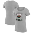 thumbnail image 1 of Women's G-III 4Her by Carl Banks Heather Gray Minnesota Wild Super-Slim Fit Lightweight Team Logo Graphic T-Shirt, 1 of 3