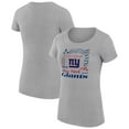thumbnail image 1 of Women's G-III 4Her by Carl Banks  Heather Gray New York Giants Super-Slim Fit Lightweight Collage Team T-Shirt, 1 of 3
