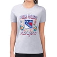 thumbnail image 1 of Women's G-III 4Her by Carl Banks Heather Gray New York Rangers Super-Slim Fit Lightweight Flower Logo T-Shirt, 1 of 2