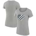 thumbnail image 1 of Women's G-III 4Her by Carl Banks  Heather Gray New York Yankees Super-Slim Fit Lightweight Heart Graphic T-Shirt, 1 of 5
