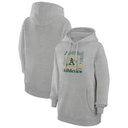 G-III APPAREL Women's G-III 4Her by Carl Banks Heather Gray Oakland Athletics Collage Team Graphic Fleece Pullover Hoodie