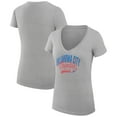 thumbnail image 1 of Women's G-III 4Her by Carl Banks Heather Gray Oklahoma City Thunder Super-Slim Fit Lightweight Filigree Logo V-Neck, 1 of 3
