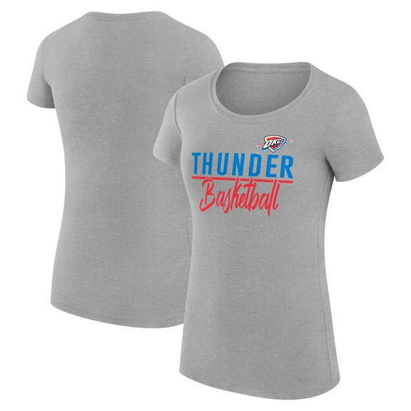 Women's G-III 4Her by Carl Banks  Heather Gray Oklahoma City Thunder Super-Slim Fit Lightweight Team Sport V-Neck