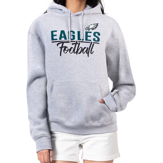 Women's G-III 4Her by Carl Banks Heather Gray Philadelphia Eagles Graphic Fleece Pullover Hoodie