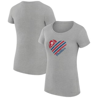 Women's Philadelphia Phillies Touch Red/Gray Waffle Raglan Long Sleeve T- Shirt