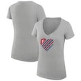 thumbnail image 1 of Women's G-III 4Her by Carl Banks  Heather Gray Philadelphia Phillies Super-Slim Fit Lightweight Heart V-Neck T-Shirt, 1 of 5