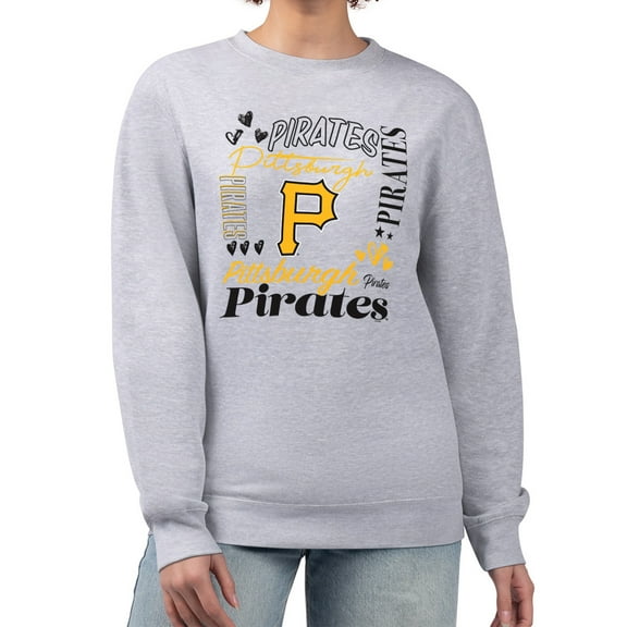 Women's G-III 4Her by Carl Banks Heather Gray Pittsburgh Pirates Collage Team Graphic Fleece Pullover Hoodie