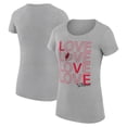 thumbnail image 1 of Women's G-III 4Her by Carl Banks Heather Gray Portland Trail Blazers Basketball Love Fitted T-Shirt, 1 of 3