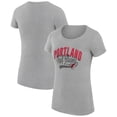 thumbnail image 1 of Women's G-III 4Her by Carl Banks  Heather Gray Portland Trail Blazers Filigree Logo Fitted T-Shirt, 1 of 3