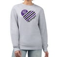 thumbnail image 1 of Women's G-III 4Her by Carl Banks  Heather Gray Sacramento Kings Heart Graphic Fleece Pullover Sweatshirt, 1 of 3