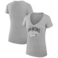 thumbnail image 1 of Women's G-III 4Her by Carl Banks Heather Gray San Antonio Spurs Filigree Logo V-Neck Fitted T-Shirt, 1 of 3