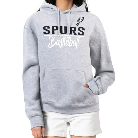 Women's G-III 4Her by Carl Banks Heather Gray San Antonio Spurs Graphics Fleece Pullover Hoodie