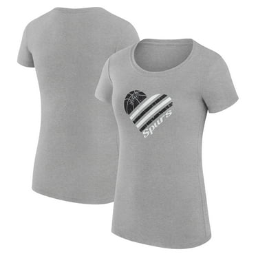 Women's G-III 4Her by Carl Banks  Heather Gray San Antonio Spurs  Heart T-Shirt